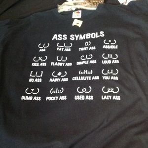 New Men's ASS Symbols Tee shirt size XL
