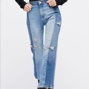 Free People Patchwork Jeans