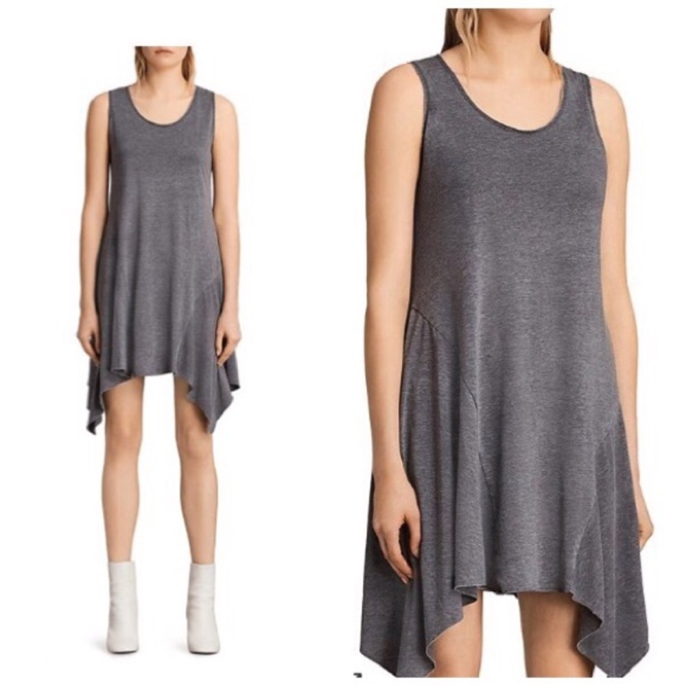 All Saints Tany Dress Coal Grey NWT Versatile - Picture 2 of 6