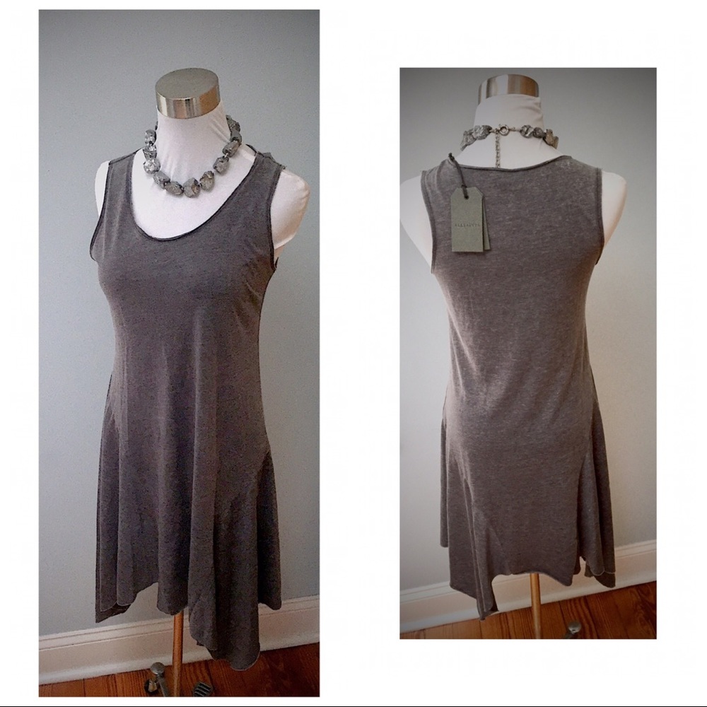 All Saints Tany Dress Coal Grey NWT Versatile - Picture 3 of 6