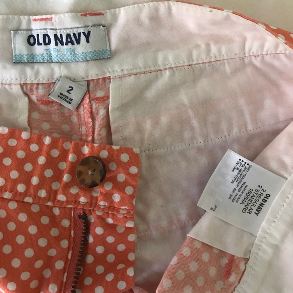 White Polka Dot Peach Shorts - Picture 2 of 4
