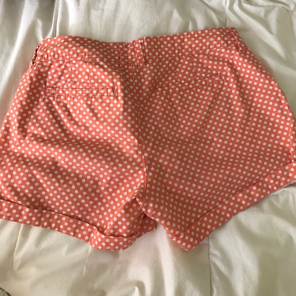 White Polka Dot Peach Shorts - Picture 3 of 4