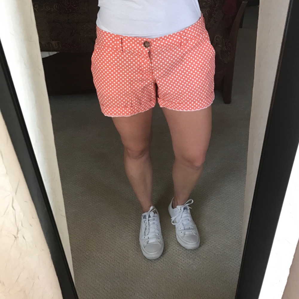 White Polka Dot Peach Shorts - Picture 4 of 4