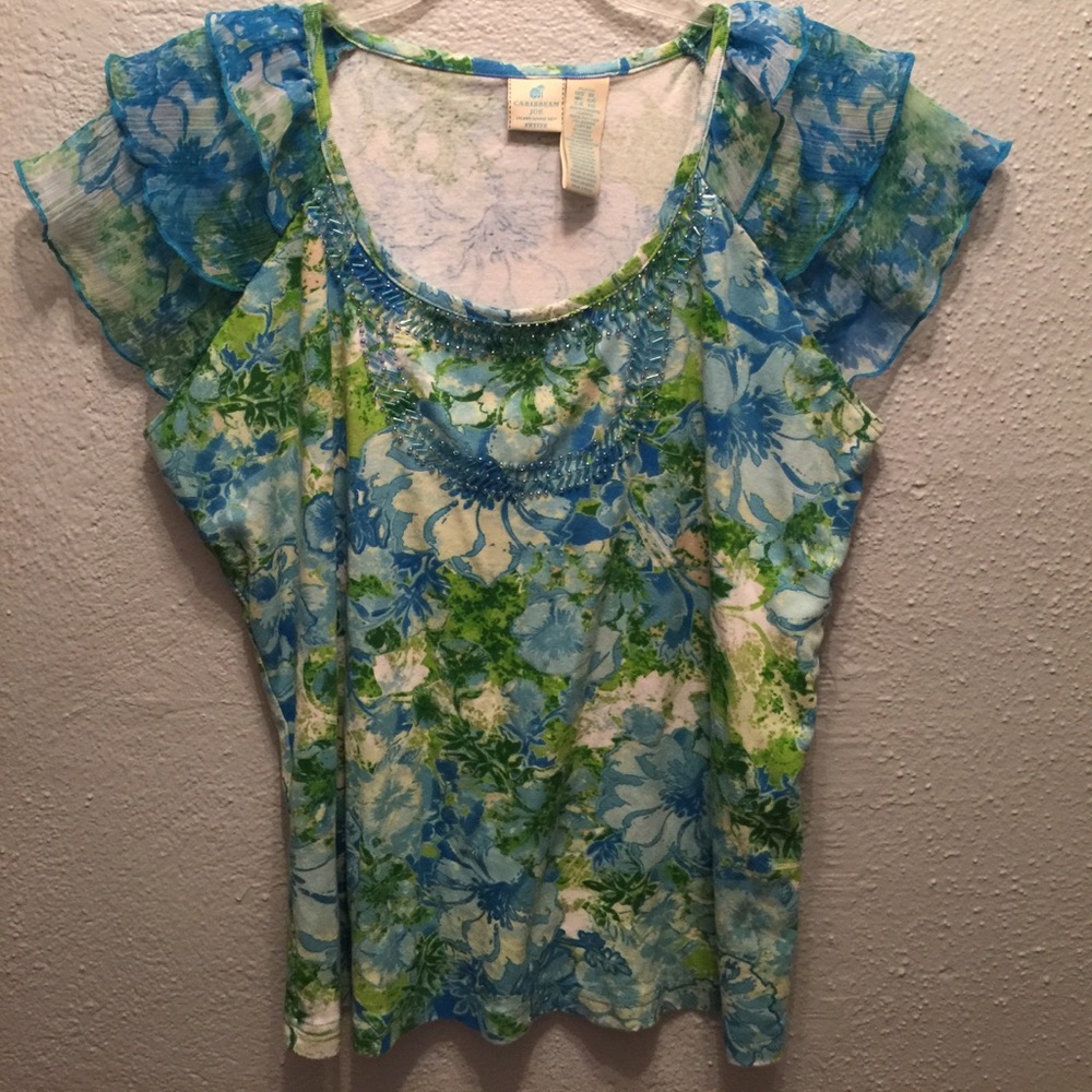 CARIBBEAN JOE Sz Petite XL blouse