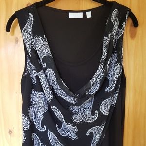 NY & Co. Black and white sleeveless top.