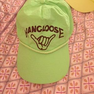 Neon green hang loose hat