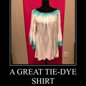 An off the shoulder or worn normally shirt.