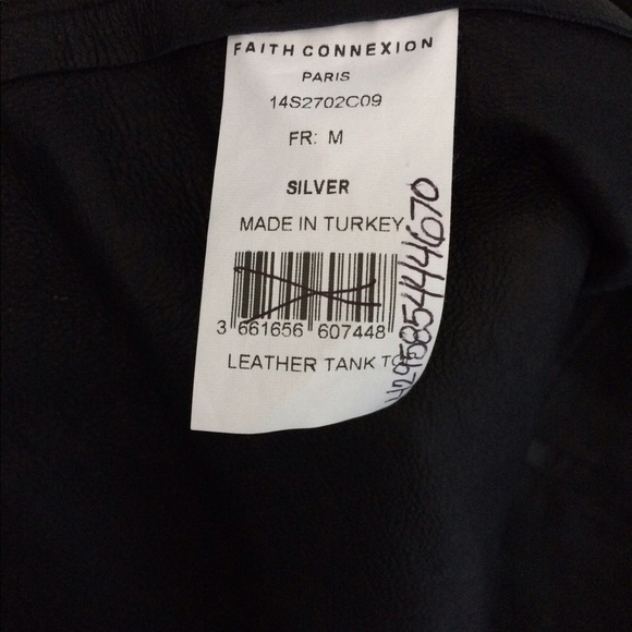 Faith Connexion Leather Metallic Tank Top. Medium. - Picture 4 of 6
