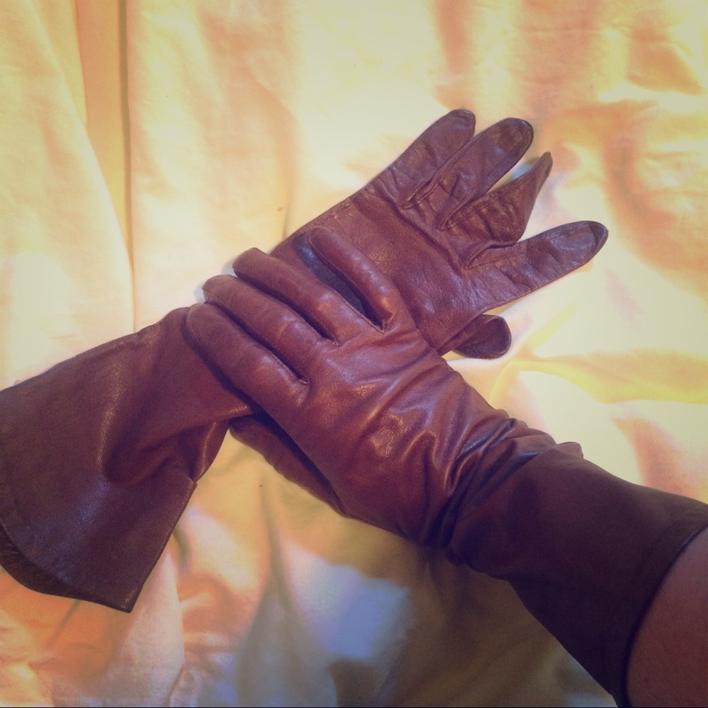 Long Leather Gloves