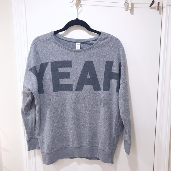 Old Navy Other - 🖤💙 O L D  N A V Y  "YEAH" Gray Sweatshirt