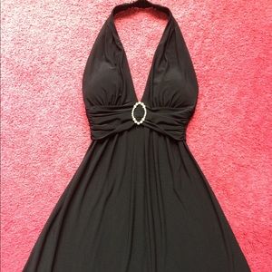 Black halter dress
