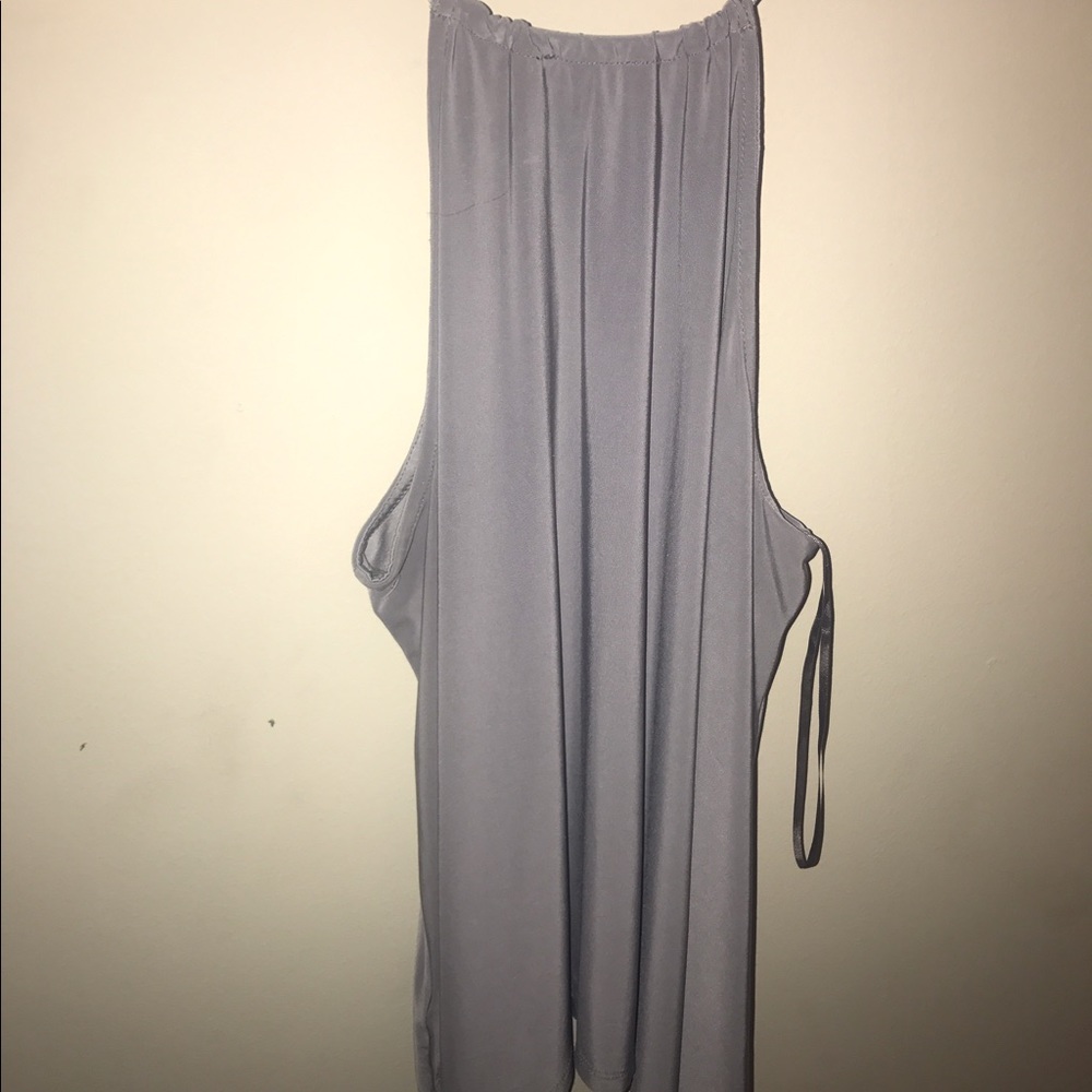 High neck silk tank