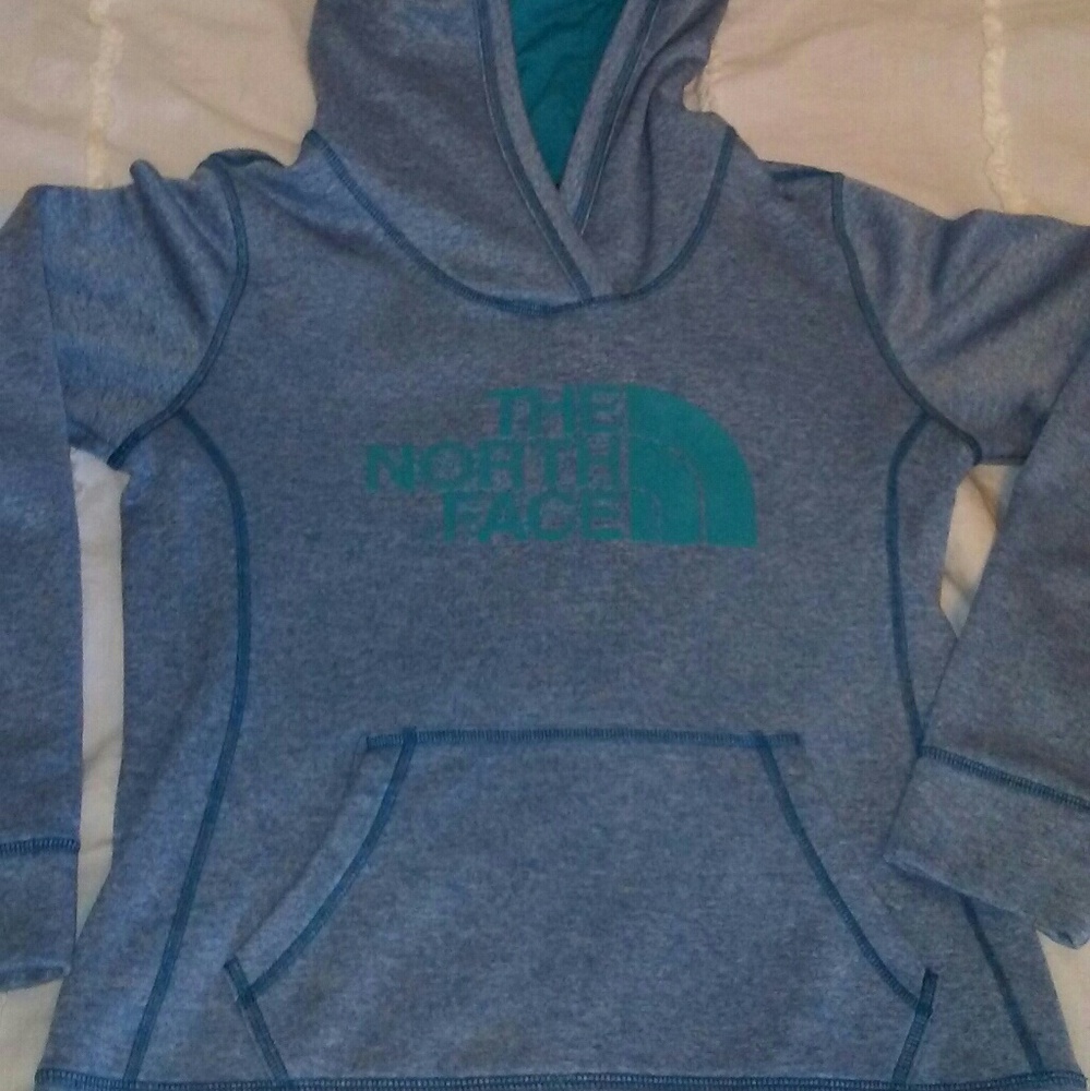 Blue women's North Face sweatshirt
