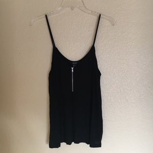Black Zippered Tank Top