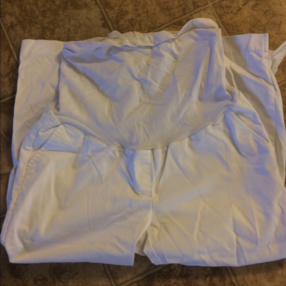 Duo  Maternity White Dress Capris