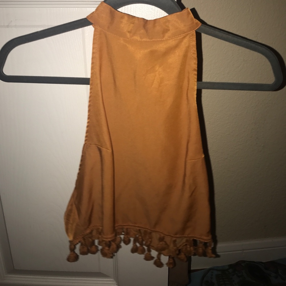 NWT Orange Backless Halter top Sz Medium