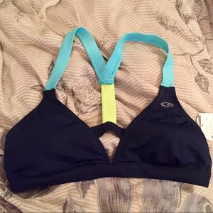 Blue and teal bikini top