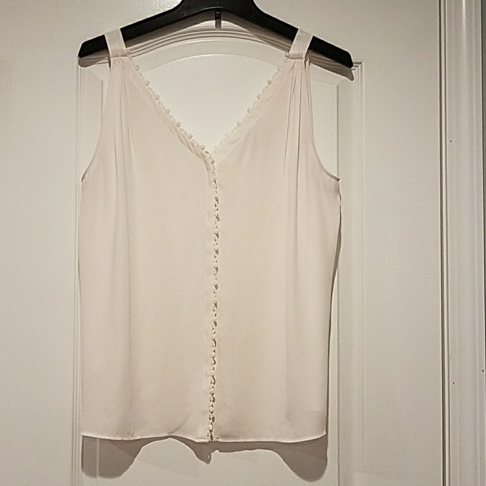 Cream v-neck tank top