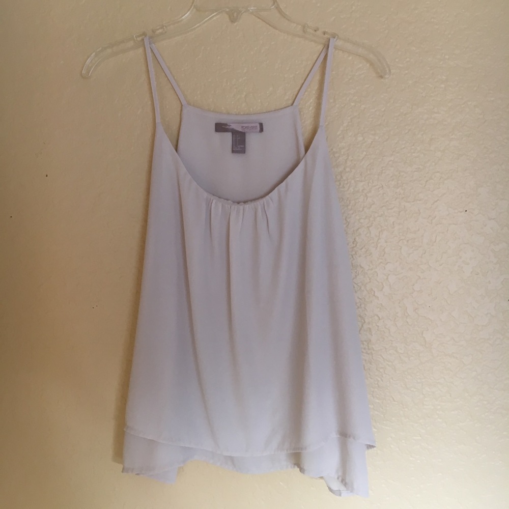 Forever 21 White/Cream Chiffon Flowy Tank Top