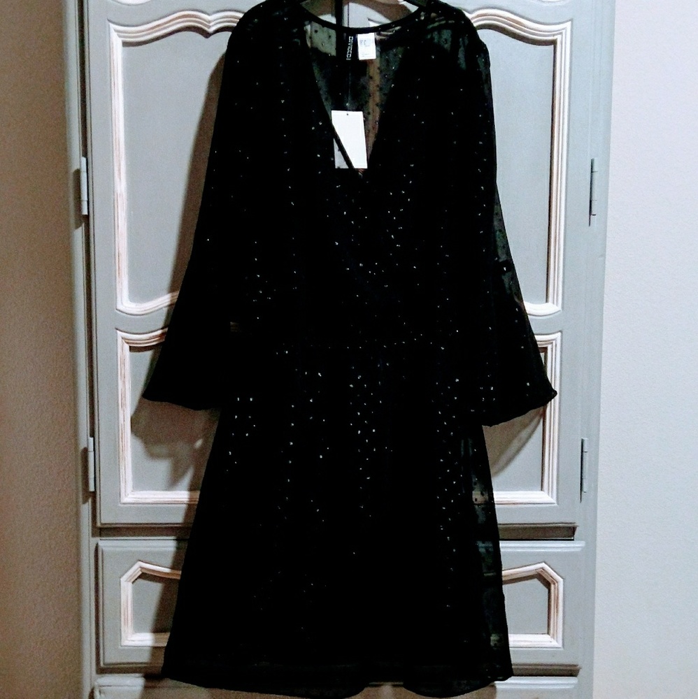 H&M Sheer Black/Shimmering Dress, NWT!