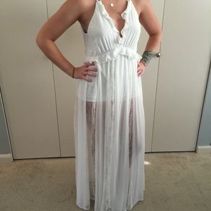 Express White Chiffon Maxi Dress