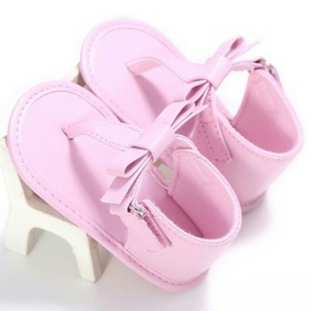 Cute Baby Girls First Walkers Bow Thong Sandals