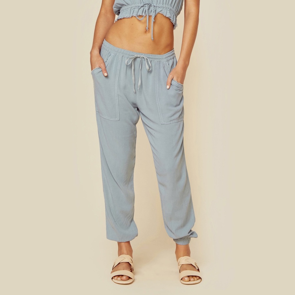 Blue life linen joggers