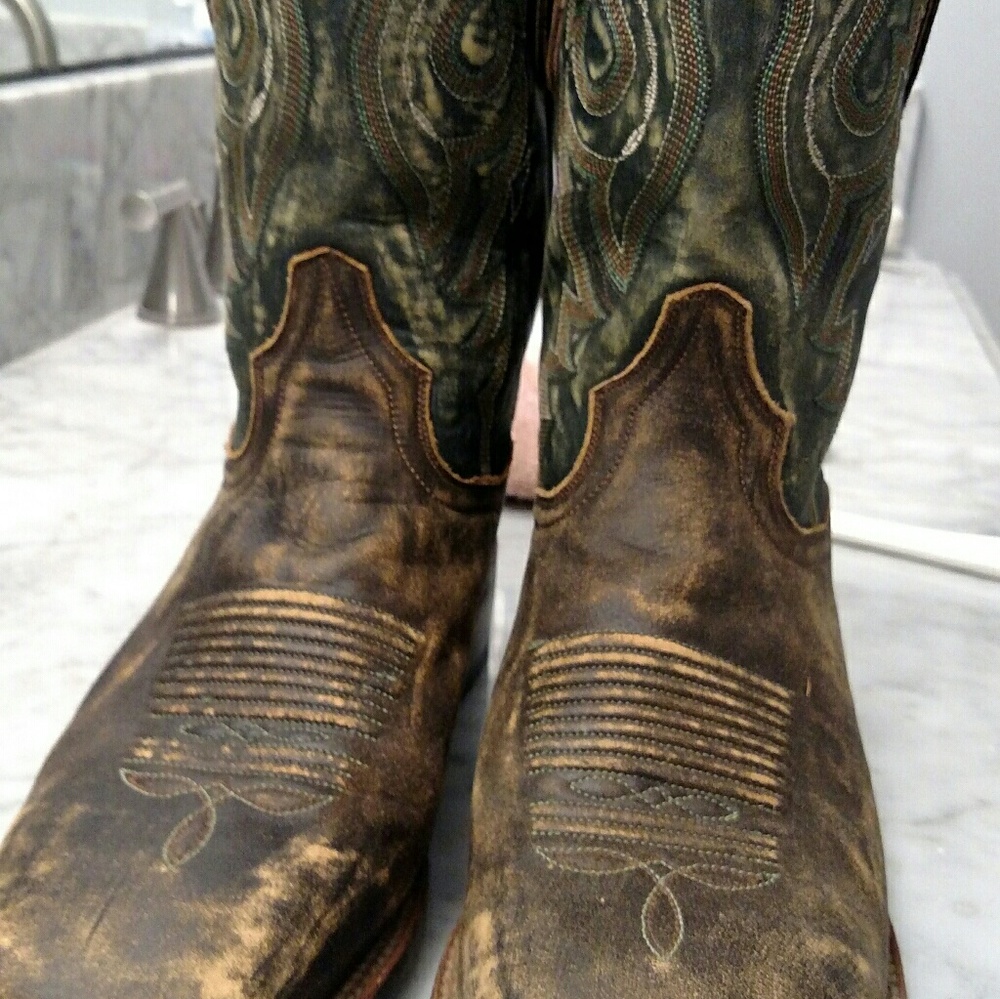 Dan Post Green tan cowgirl boots
