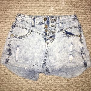 Charlotte Russe Light wash denim shorts