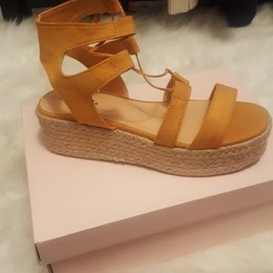 Yellow platform sandals