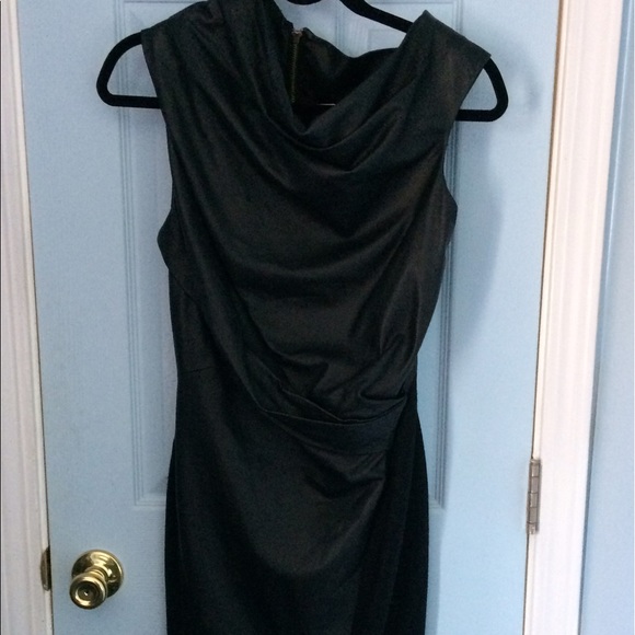Helmut Lang Asymmetric Leather and Wool Dress - Picture 3 of 6