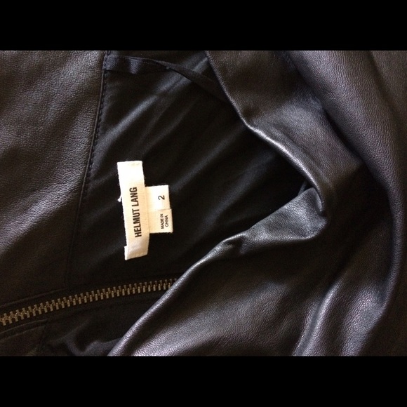 Helmut Lang Asymmetric Leather and Wool Dress - Picture 5 of 6