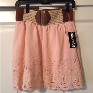 NWT BLUSH PINK EYELET LACE SKIRT