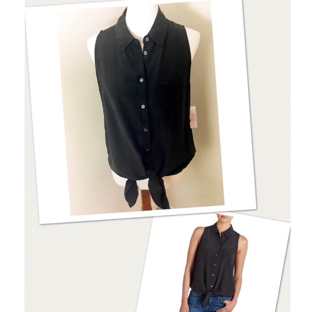 Equipment Mina Tie Front Silk Shirt NWT