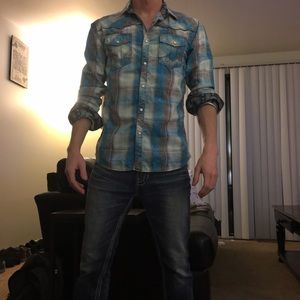 BKE Vintage Button Front Shirt - Athletic Fit