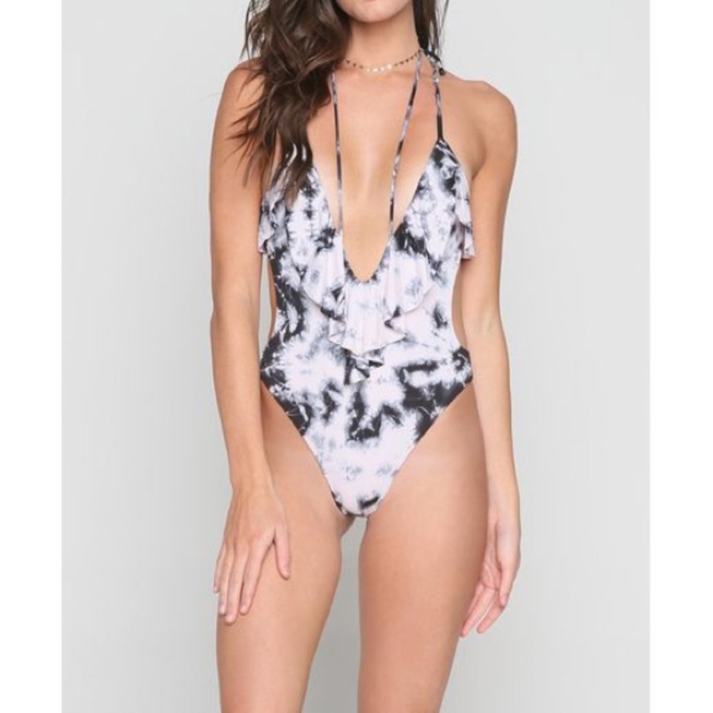 Blue life ruffled romance onepiece swimsuit