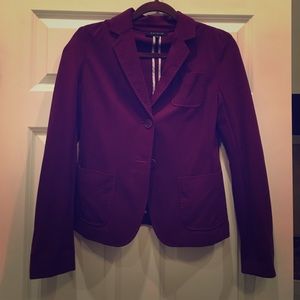 Deep purple, cotton, casual blazer