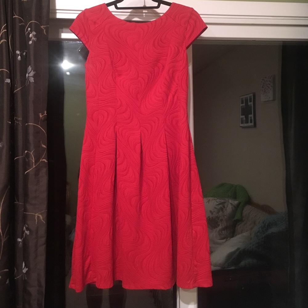 DRESS BARN_Red Fit and Flare Dress