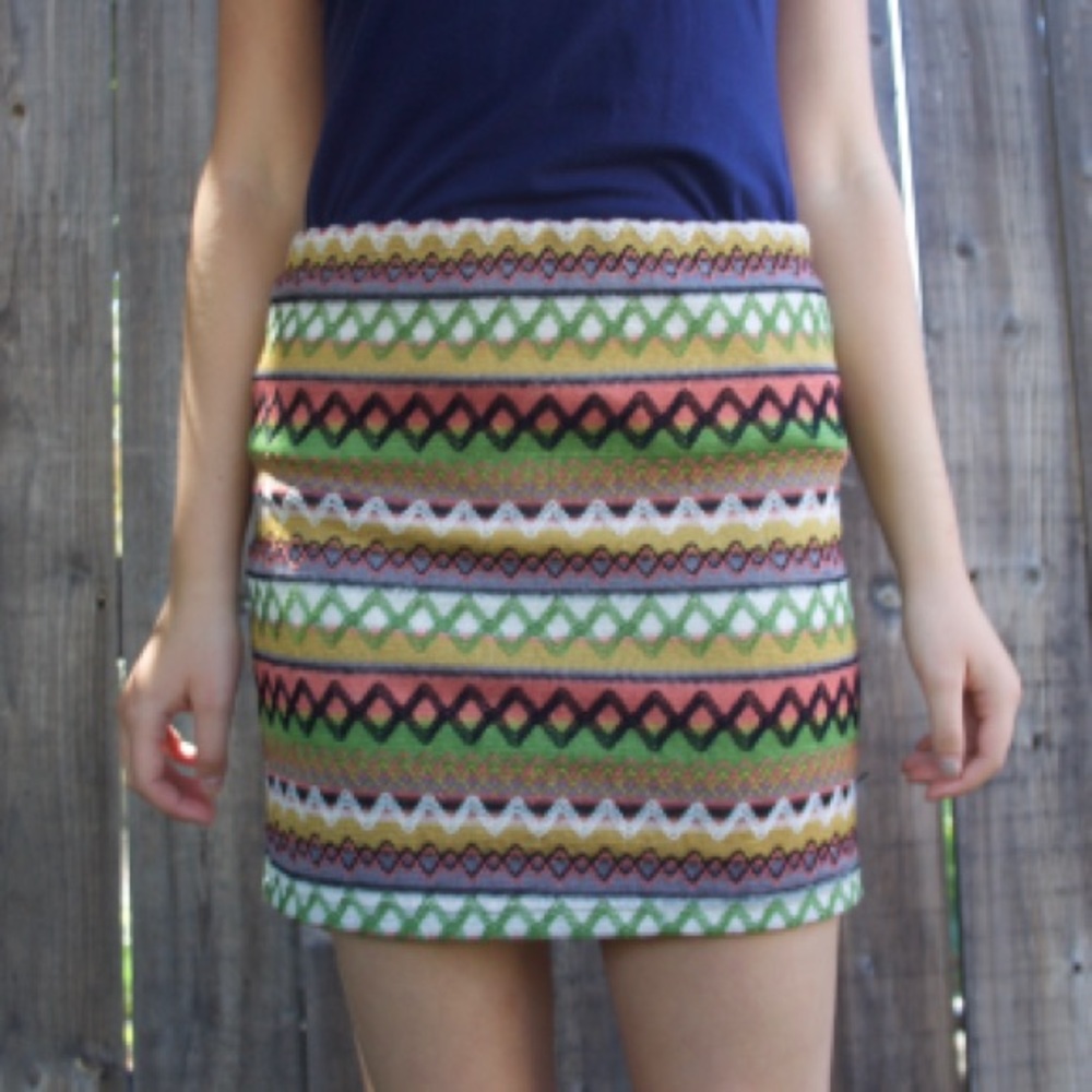 Knit Tribal Miniskirt