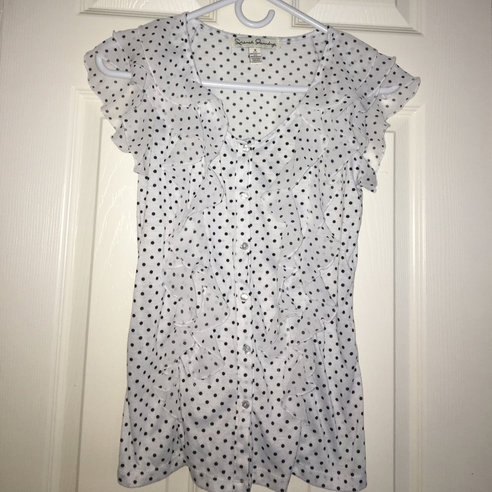 Polka Dot Button Down Top