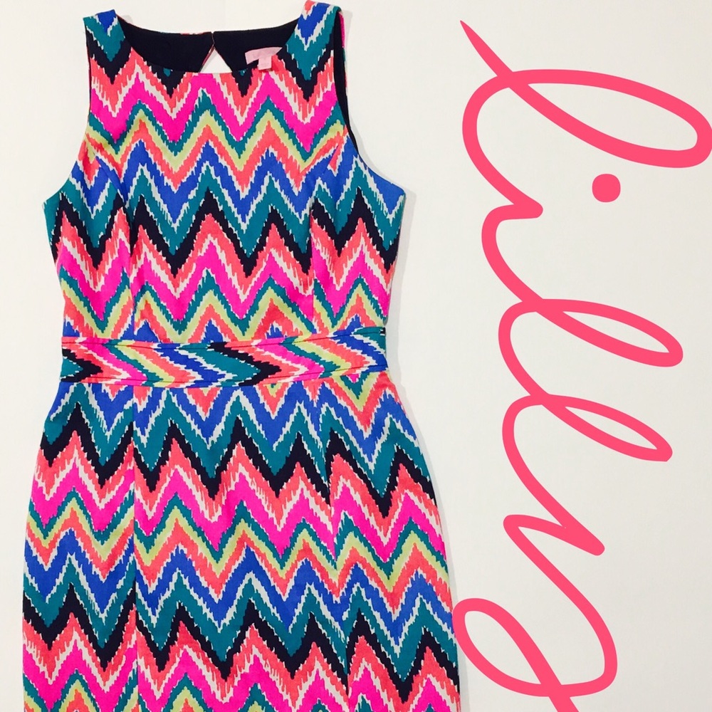 Lilly Pulitzer Chevron Shift Dress multi color