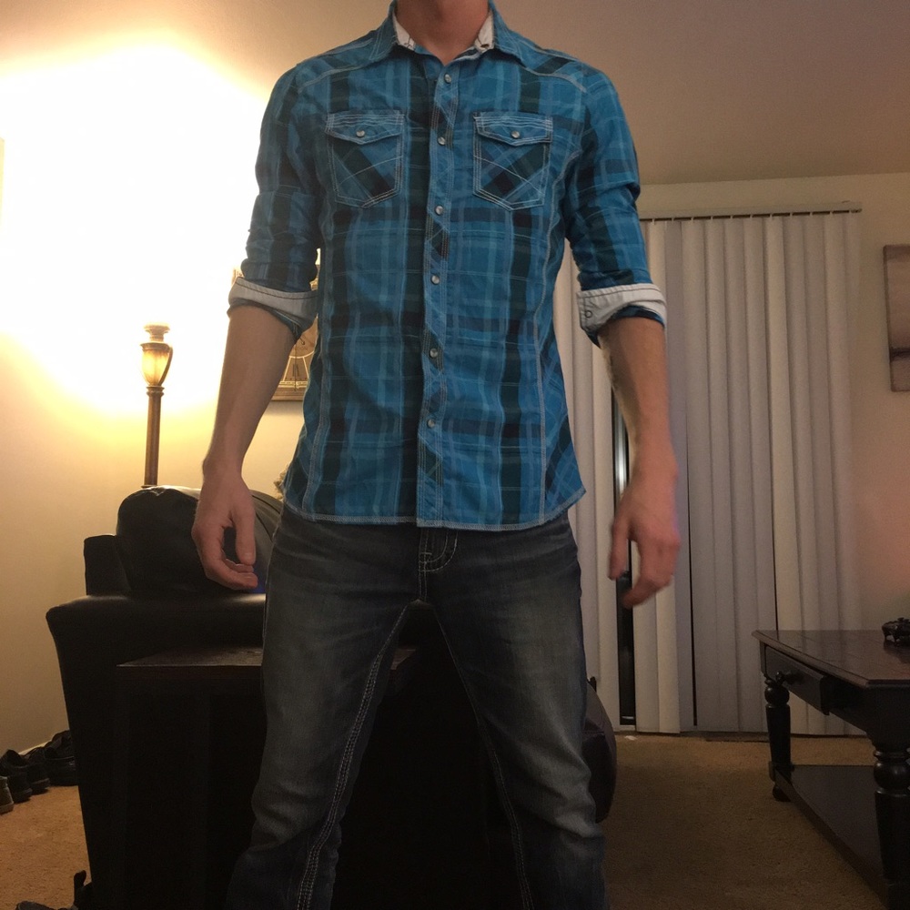 BKE Button Front Tailored Fit Shirt