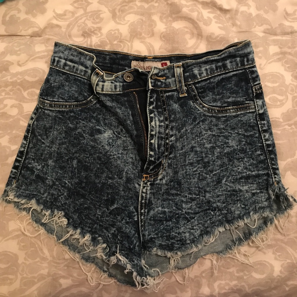 High rise jean shorts