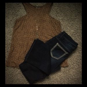 Faux suede tank top
