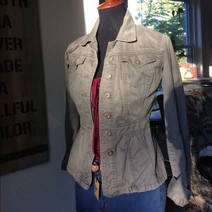 Dkny army green lightweight jacket