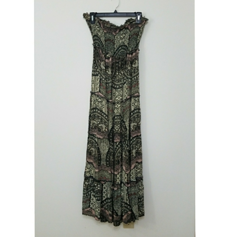 Free People • Strapless Printed Boho Festival Maxi - Picture 2 of 5