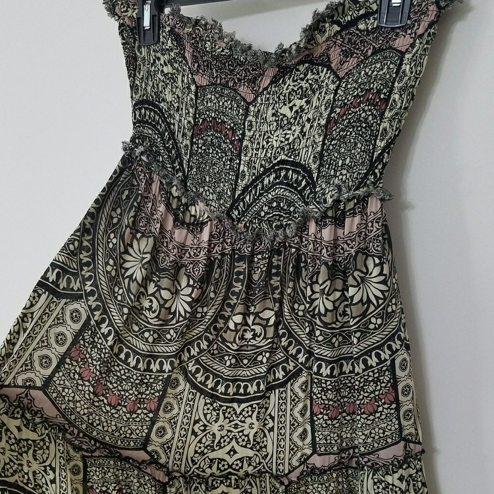 Free People • Strapless Printed Boho Festival Maxi - Picture 3 of 5