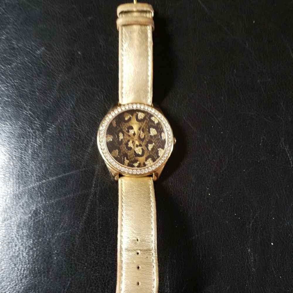 Guess leopard face watch