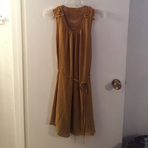 H&M mustard crochet blouse