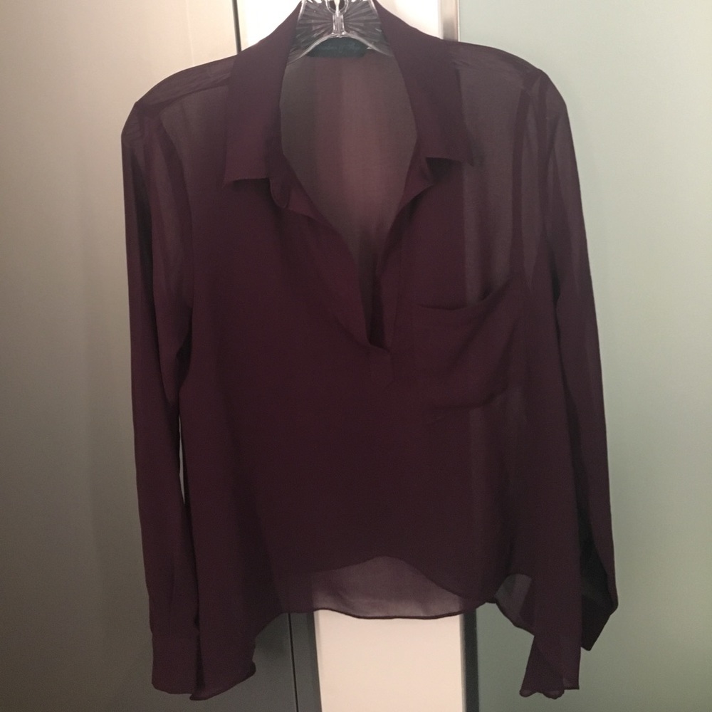 Sheer purple blouse